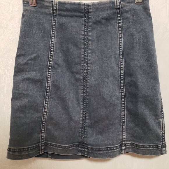 Free People Modern Femme Dark Blue Wash Denim Mini Skirt - Picture 6 of 9